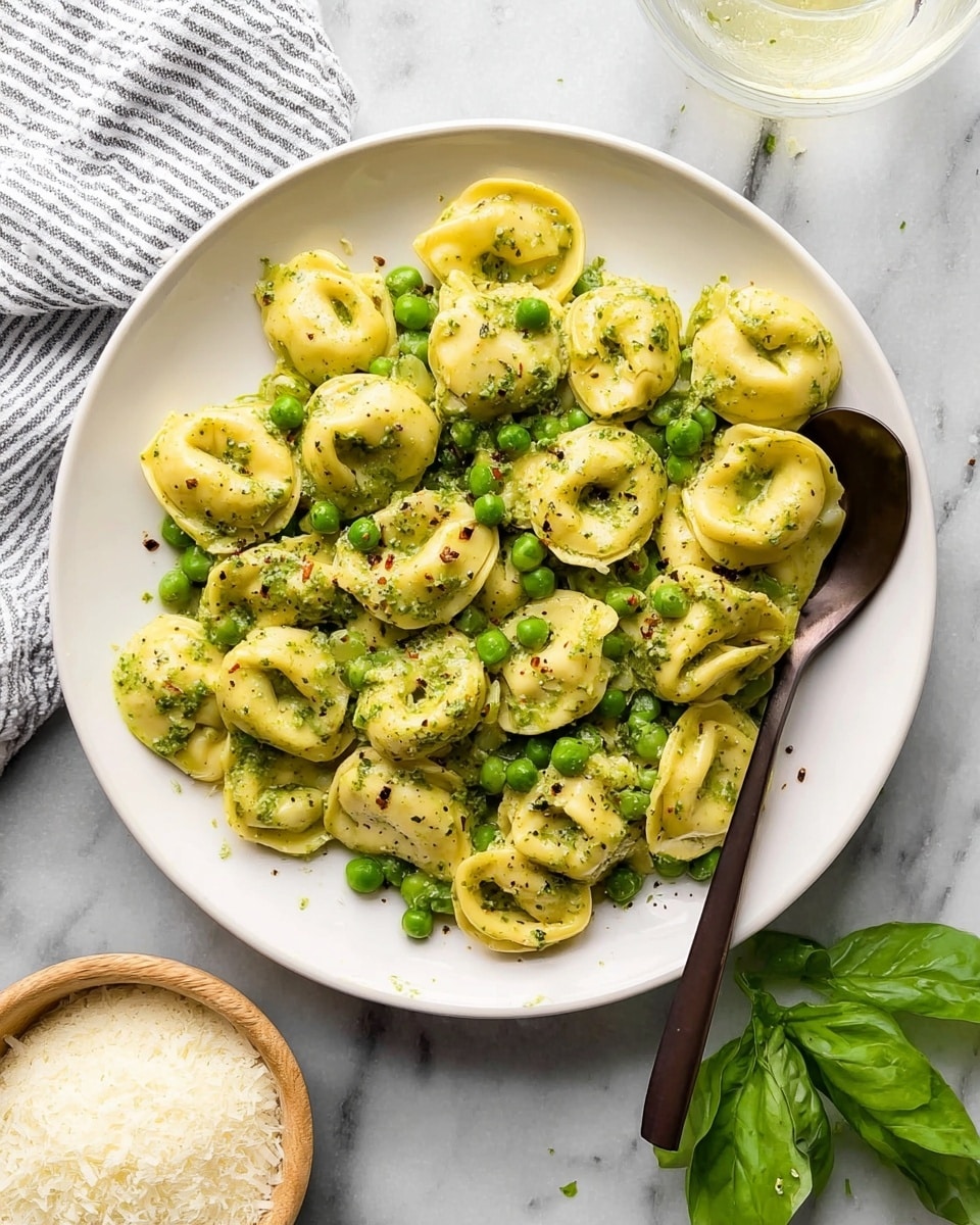 Cheesy Pesto Tortellini Bake with Mozzarella Recipe