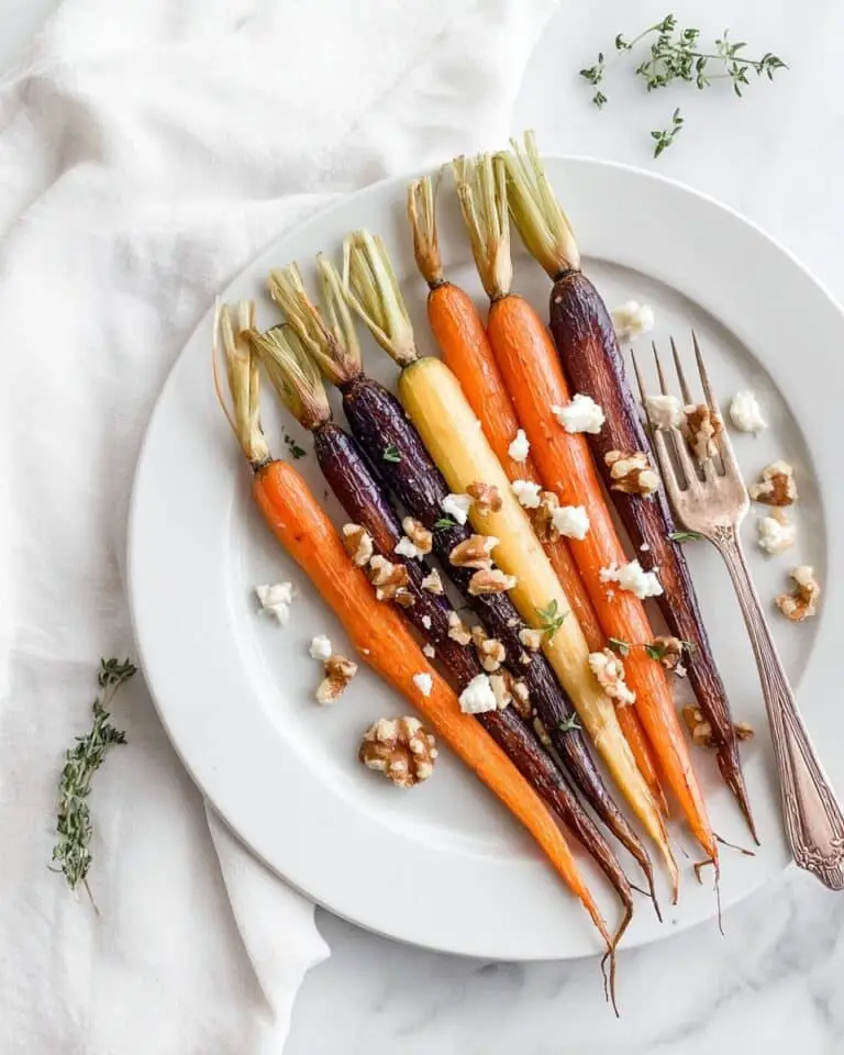 Maple Dijon Roasted Carrots with Walnuts, Goat Cheese, and Thyme Recipe