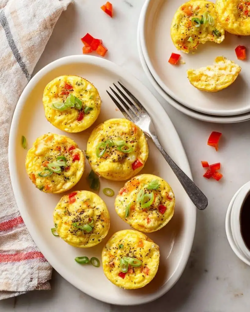 Breakfast Egg Muffins with Red Bell Peppers and Feta Recipe