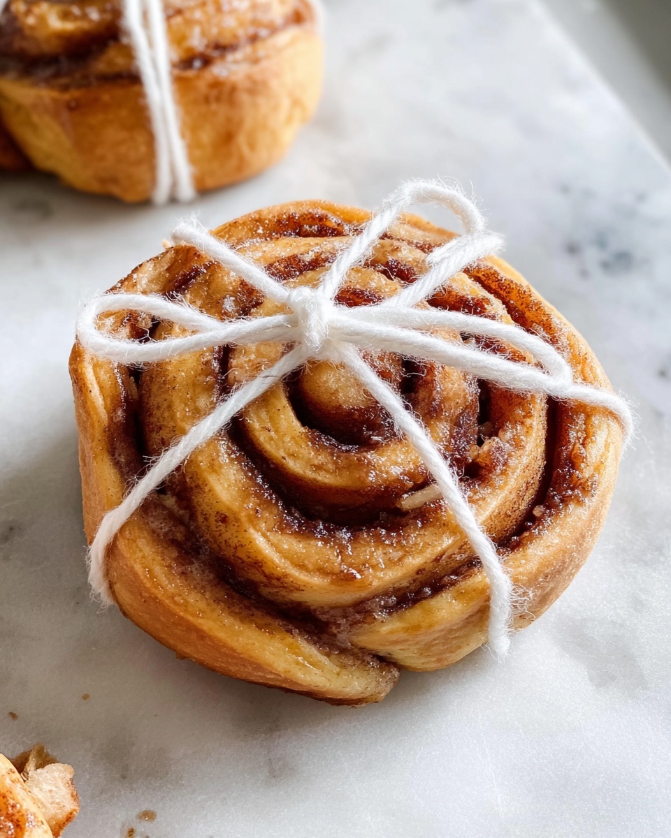 The image shows several small pumpkin-shaped cinnamon rolls, each with eight swollen, golden-yellow dough petals arranged in a circle. The dough is soft and slightly shiny with a light waves of creamy white icing drizzled over the rolls. Swirls of dark cinnamon sugar filling peek through the gaps between the petals. Each roll has a cinnamon stick placed vertically in the center, acting like a pumpkin stem, with its rough, textured brown surface standing out. The rolls sit closely together on a warm wooden tray placed on a white marbled surface. The focus is sharp on the front roll, with the others softly blurred in the background, creating a cozy and inviting feel. photo taken with an iphone --ar 4:5 --v 7