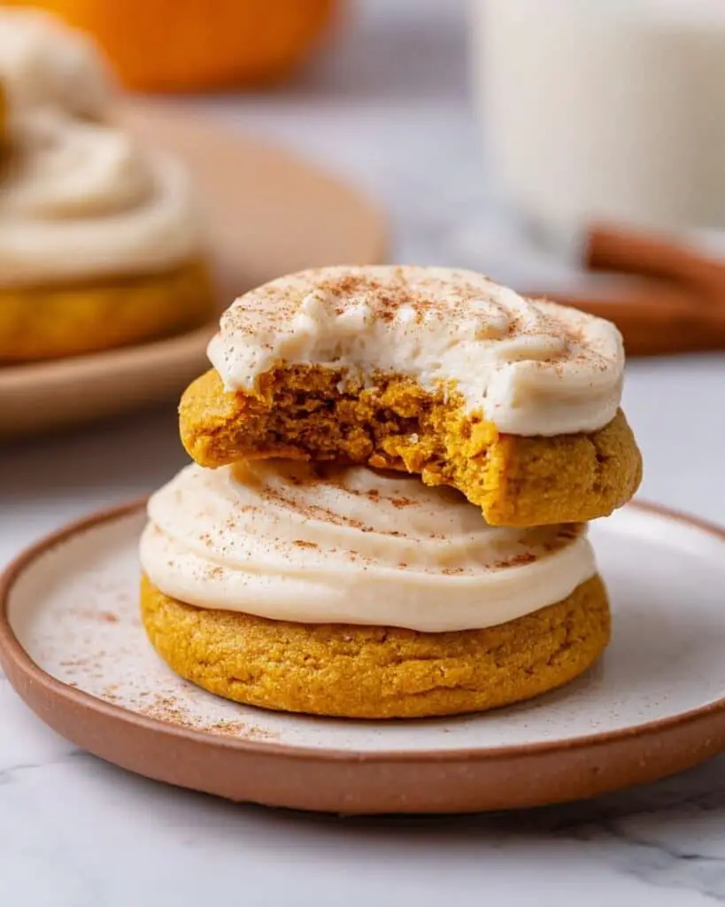 Soft and Cakey Pumpkin Spice Cookies with Cream Cheese Frosting Recipe
