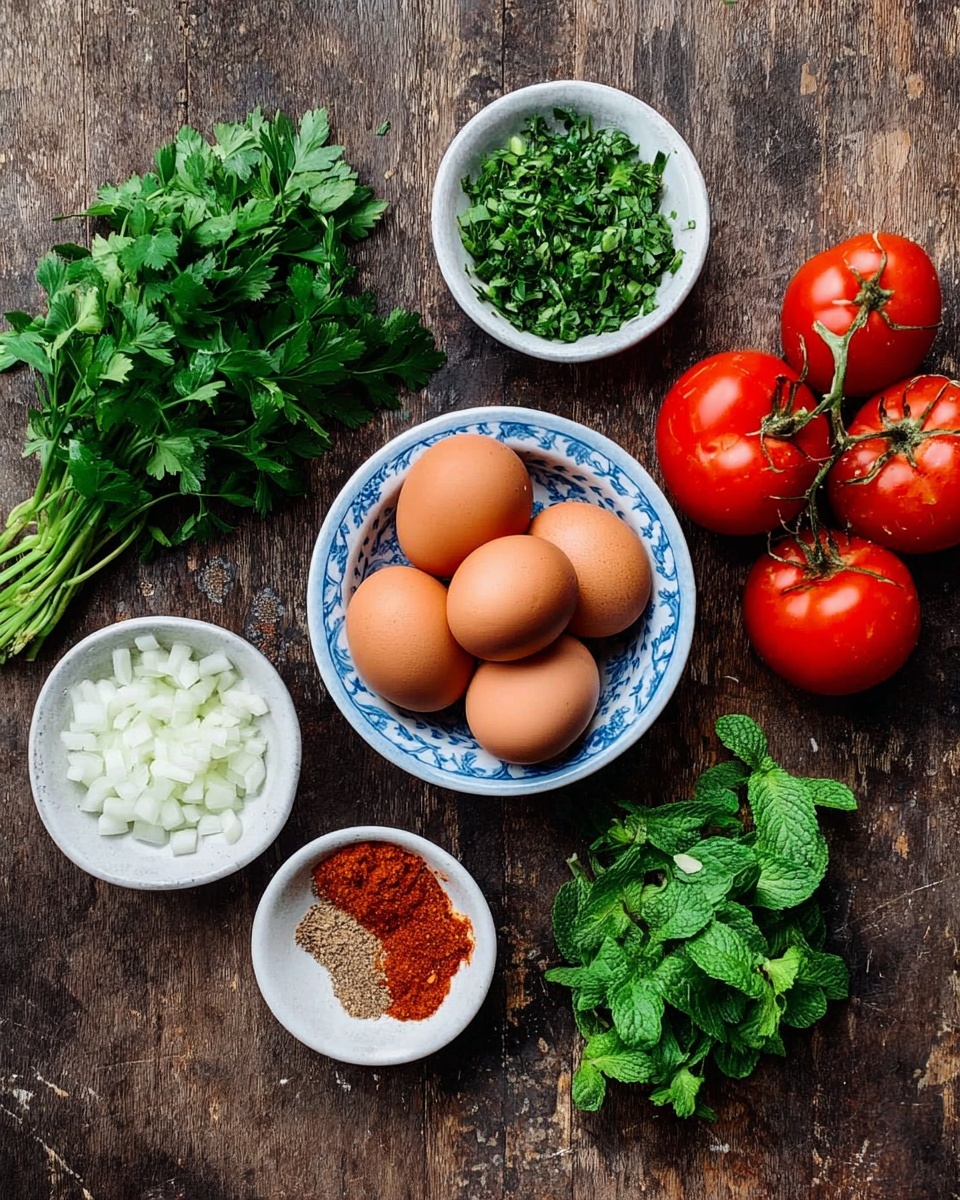 A close-up view of a black cast iron pan filled with bright red, thick tomato sauce simmering with small bubbles. The sauce has visible pieces of diced tomatoes, green herbs, and small bits of other vegetables mixed in, creating a textured, chunky surface. Steam rises gently from the pan, giving the sauce a fresh, hot appearance. The pan is set against a white marbled surface. photo taken with an iphone --ar 4:5 --v 7
