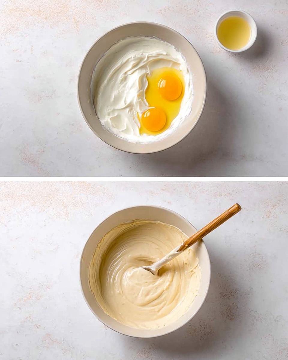 A two-layer red velvet cake sits on a white cake stand with a smooth white marbled surface below. The bottom and top layers are deep red with a soft, moist texture, and between them is a thick, creamy beige frosting layer. On the right side, a woman's hand holding a spatula is spreading a thick, fluffy white frosting on top of the cake, creating soft peaks and swirls. The background is light and simple with a white marbled texture, keeping the focus on the cake and woman's hand. photo taken with an iphone --ar 4:5 --v 7