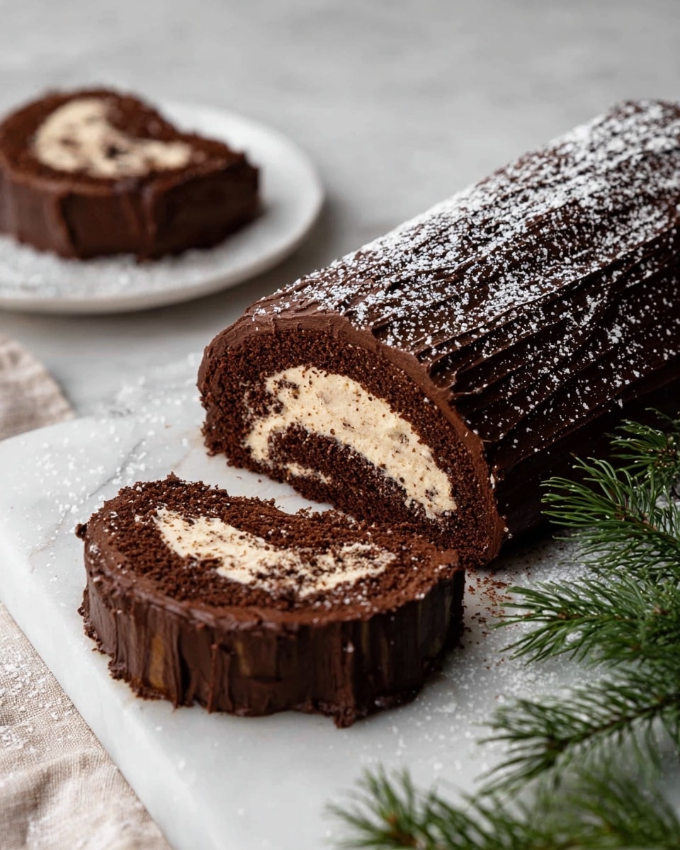 Chocolate Yule Log (Bûche de Noël) - Festive Holiday Dessert