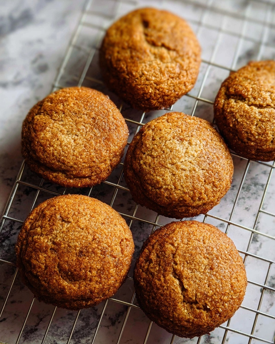 The image shows a group of eight sandwich-style cookies on white parchment paper inside a white bowl. Each cookie has two brown, textured round layers, resembling soft baked cookies with an uneven surface and small holes. Between these layers is a thick, smooth, creamy white filling that runs evenly across the middle. The top cookie layers are dusted with powdered sugar, giving a light snowy effect on the brown surface. The bowl sits on a white marbled surface, and the photo is taken from above, focusing closely on the cookies' textures and shapes. photo taken with an iphone --ar 4:5 --v 7
