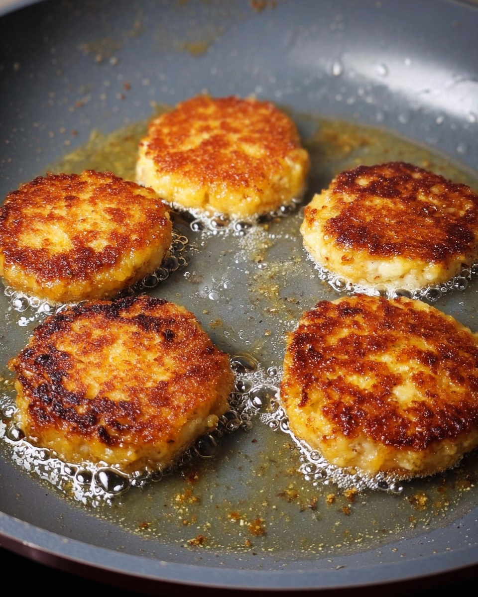 A stack of four golden brown patties is centered on a white plate with a white marbled surface underneath. Each patty has a slightly crispy texture with a rough, uneven surface. The top patty has a dollop of white sour cream, sprinkled with small green chopped chives. A silver fork rests at the base of the stack holding a small piece of patty with some sour cream and chives. Part of another white plate with more patties is visible in the blurred background. The overall lighting is bright and natural, highlighting the warm colors and textures photo taken with an iphone --ar 4:5 --v 7