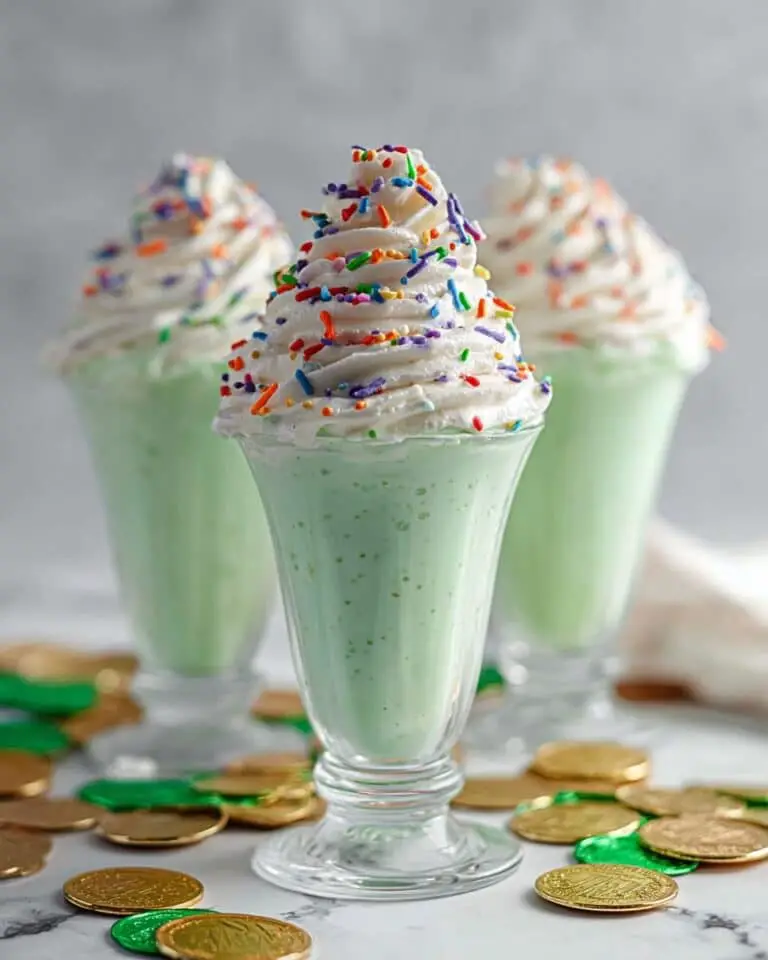Creamy Shamrock Shake with Mint and Green Food Coloring Recipe