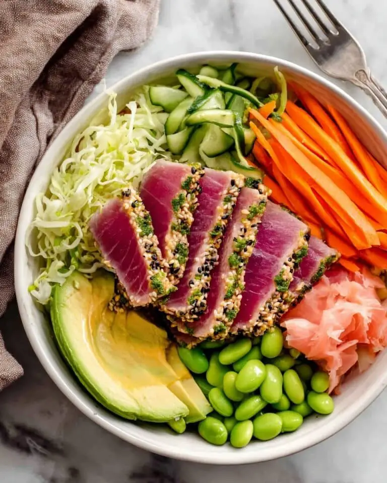 Sushi Salad with Wasabi Crusted Ahi Tuna Recipe