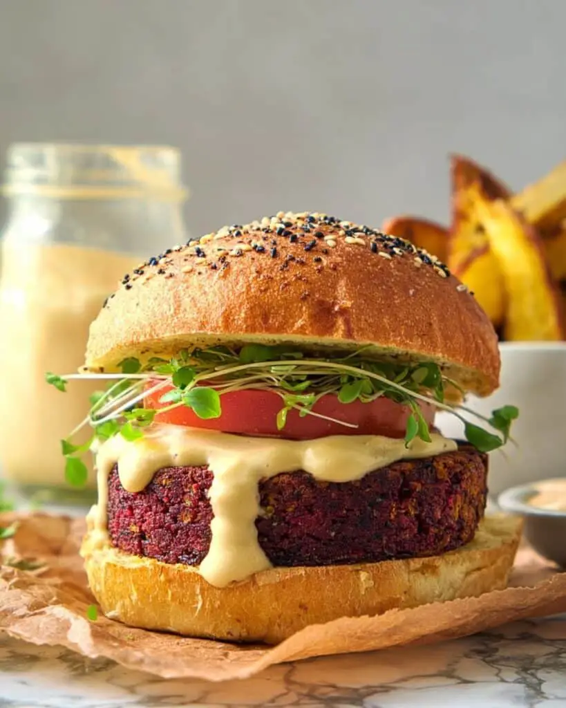 Beet Lentil Quinoa Burgers