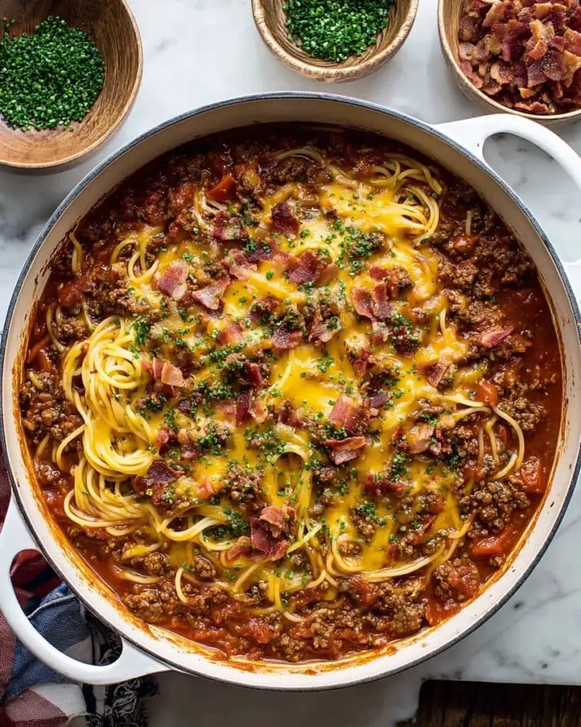 One Pot Cowboy Spaghetti