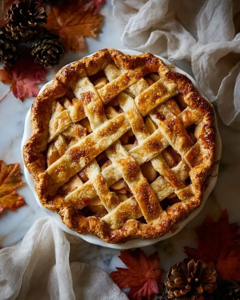 Toffee Apple Pie with Vanilla Custard