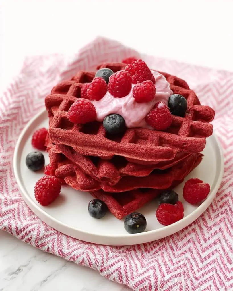Beet Vegan Waffles