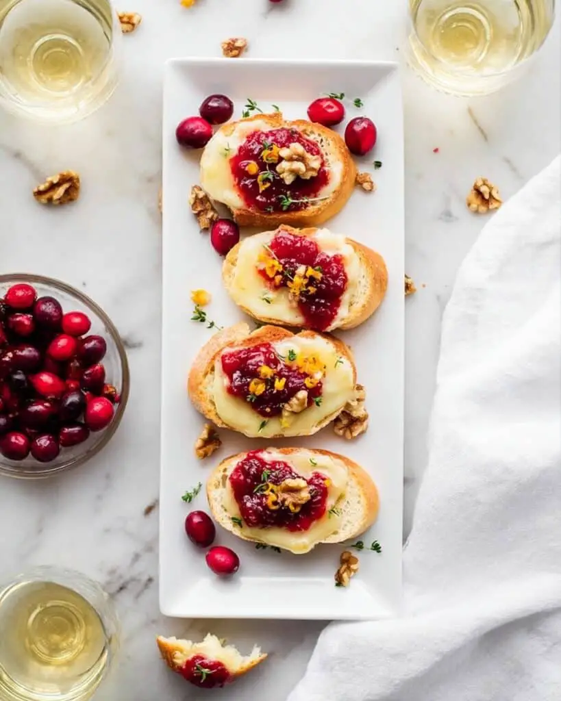 Easy Cranberry Brie Crostini