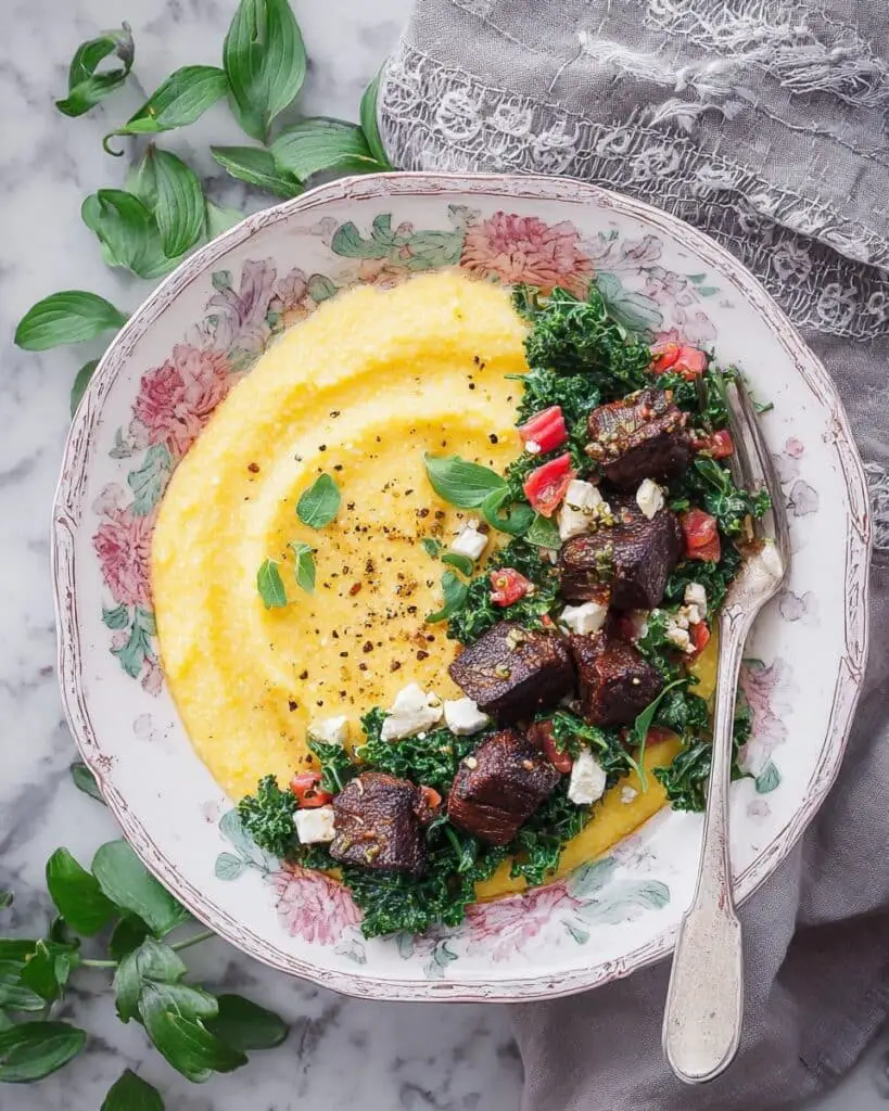 Cheesy Polenta Recipe with Roasted Beets