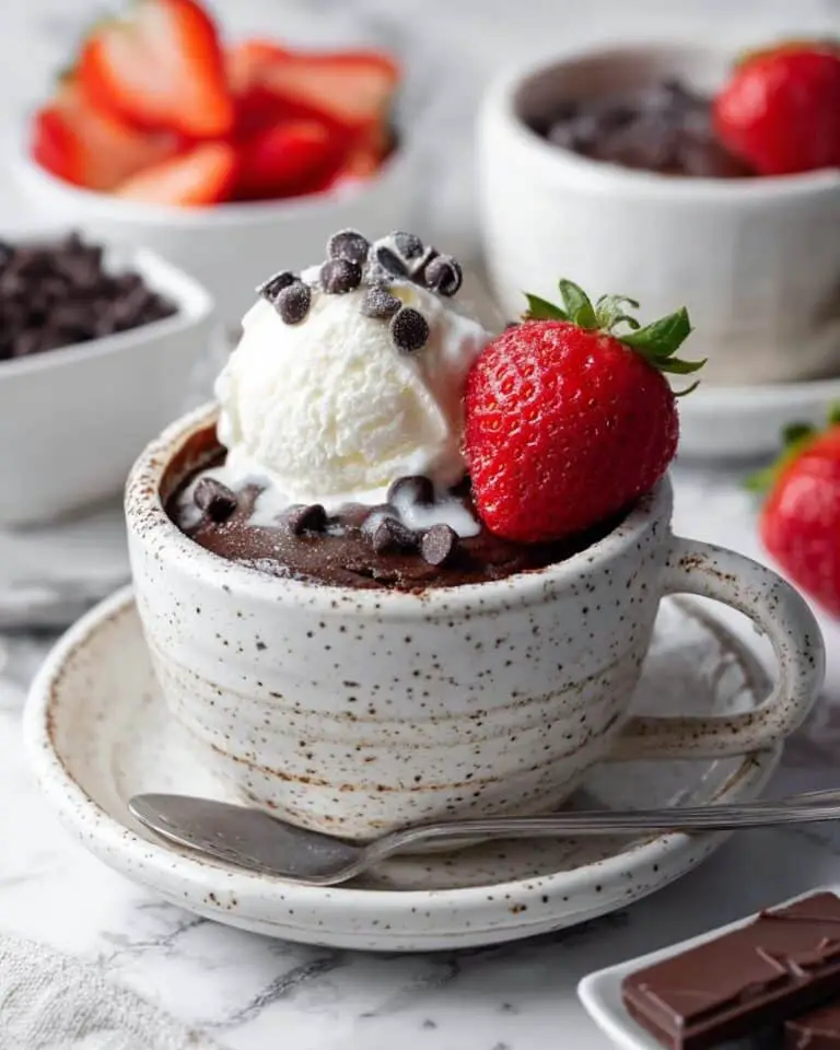 Gooey Chocolate Mug Cake (No Egg) Recipe