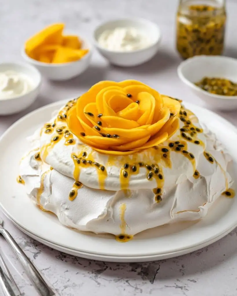 Easy Pavlova with Mango & Passion Fruit Recipe