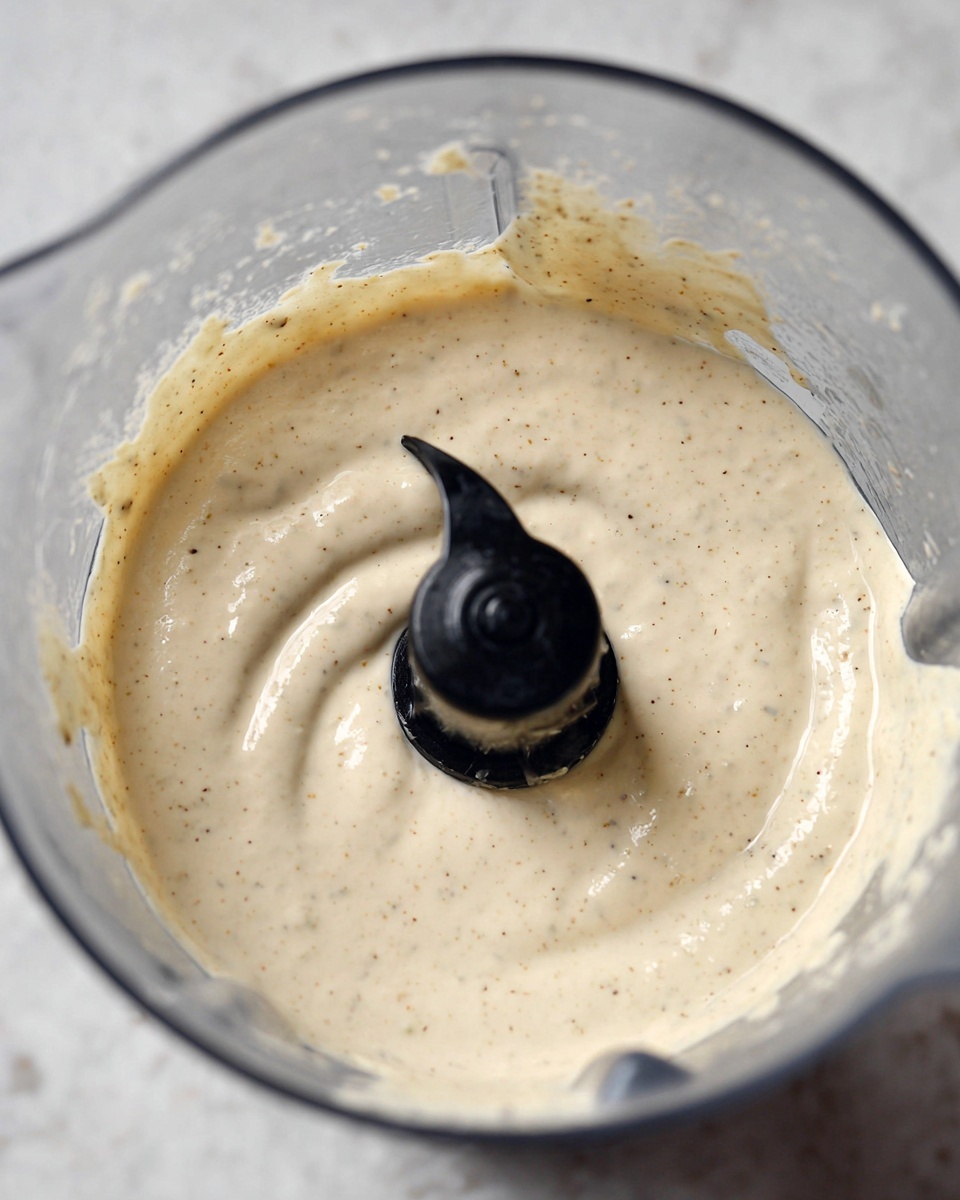 A white, slightly uneven round plate holds three layers: the bottom layer is a smooth, creamy white spread, topped with a thin drizzle of golden-yellow oil around the edges. The middle layer consists of bright red and orange roasted cherry tomatoes, some still on dark green stems, slightly wrinkled and shiny with oil. Small green herb sprigs are scattered lightly over the dish. The plate sits on a white marbled textured surface. photo taken with an iphone --ar 4:5 --v 7