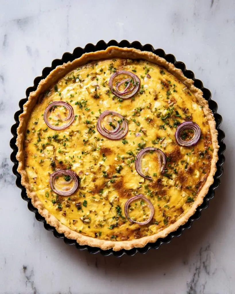 Five Onion Tart with Arugula Salad Recipe