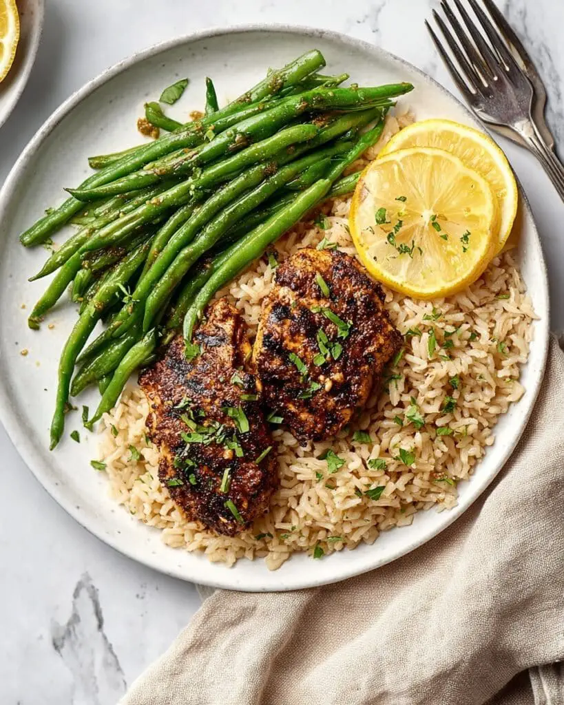 Skillet Chicken and Green Beans with Garlic and Chili Recipe