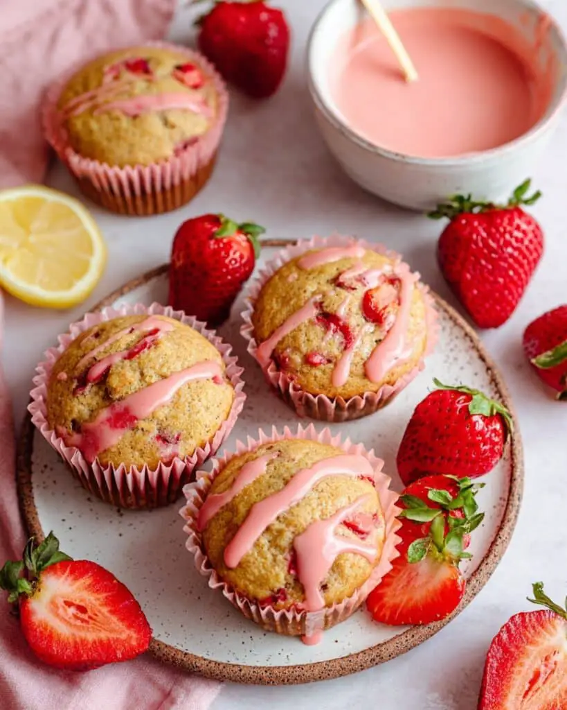 Vegan Strawberry Lemon Muffins Recipe