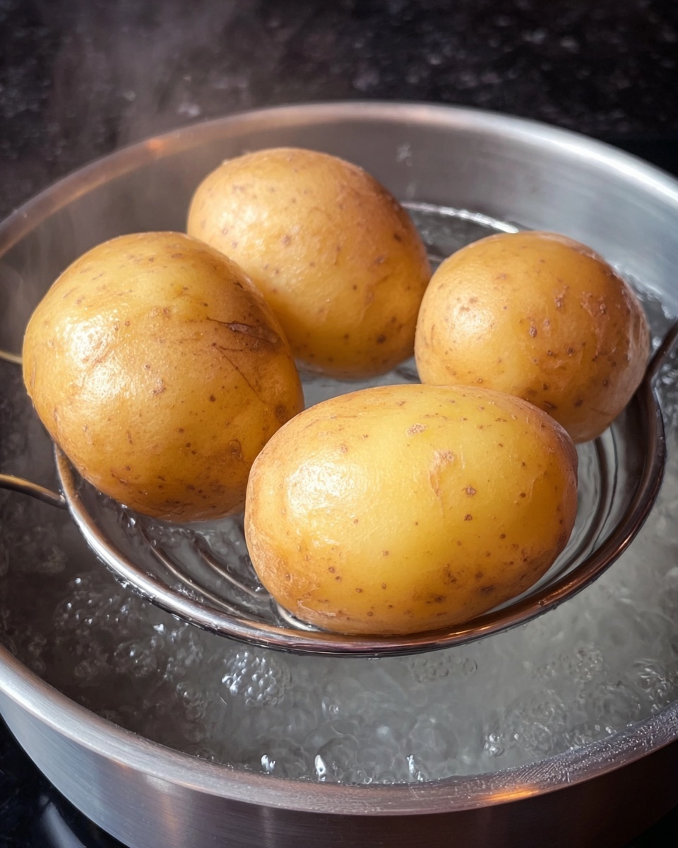 A white bowl filled with a stack of golden-brown, crispy fritters that have rough, uneven edges and a slightly burnt texture on the outside. On top, there is a pale yellow sauce mixed with small white chopped pieces and green herbs, giving a fresh, chunky texture. The bowl sits on a wooden cutting board over a white marbled surface. photo taken with an iphone --ar 4:5 --v 7