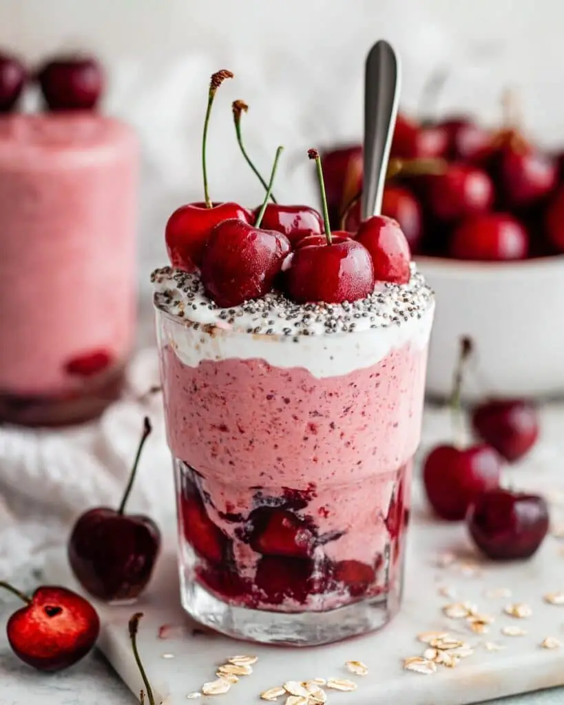Creamy Cherry Overnight Oats Recipe