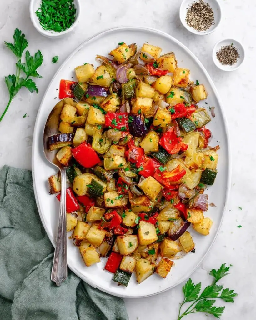 Roasted Potatoes with Onions and Peppers Recipe