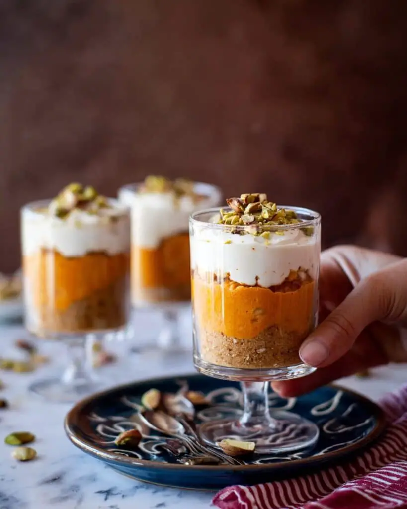 No Bake Carrot Halwa Cheesecake Recipe