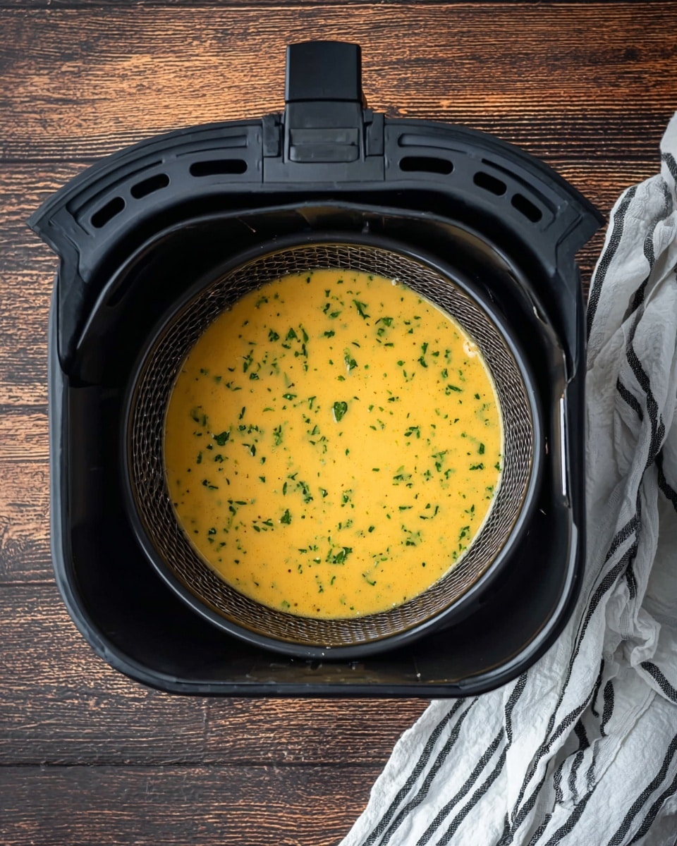 A white plate holds a folded yellow omelet with a slightly speckled texture, showing melted orange cheese peeking from the inside layer. On top of the omelet lies a small sprig of green herbs. Next to the omelet are four large, bright red strawberries with green leaves attached. A silver fork rests partly under the strawberries on the plate. In the background, there is a glass of orange juice and a white bowl filled with more strawberries. The whole scene is set on a wooden surface with a white marbled texture visible around the edges. A striped black and white cloth is placed in the corner photo taken with an iphone --ar 4:5 --v 7