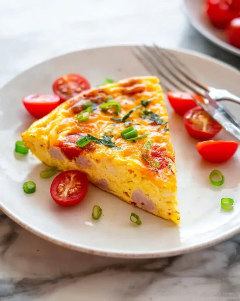 Air Fryer Frittata with Cherry Tomatoes and Green Onions Recipe