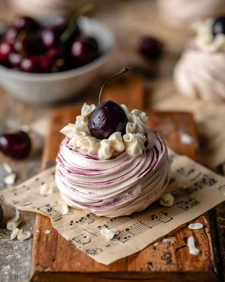 Amaretto Cherry Pavlovas Recipe