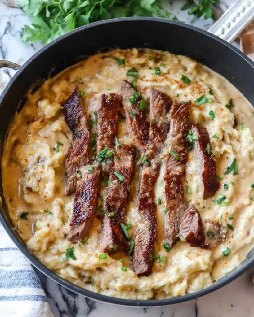 Steak Pasta Alfredo Recipe