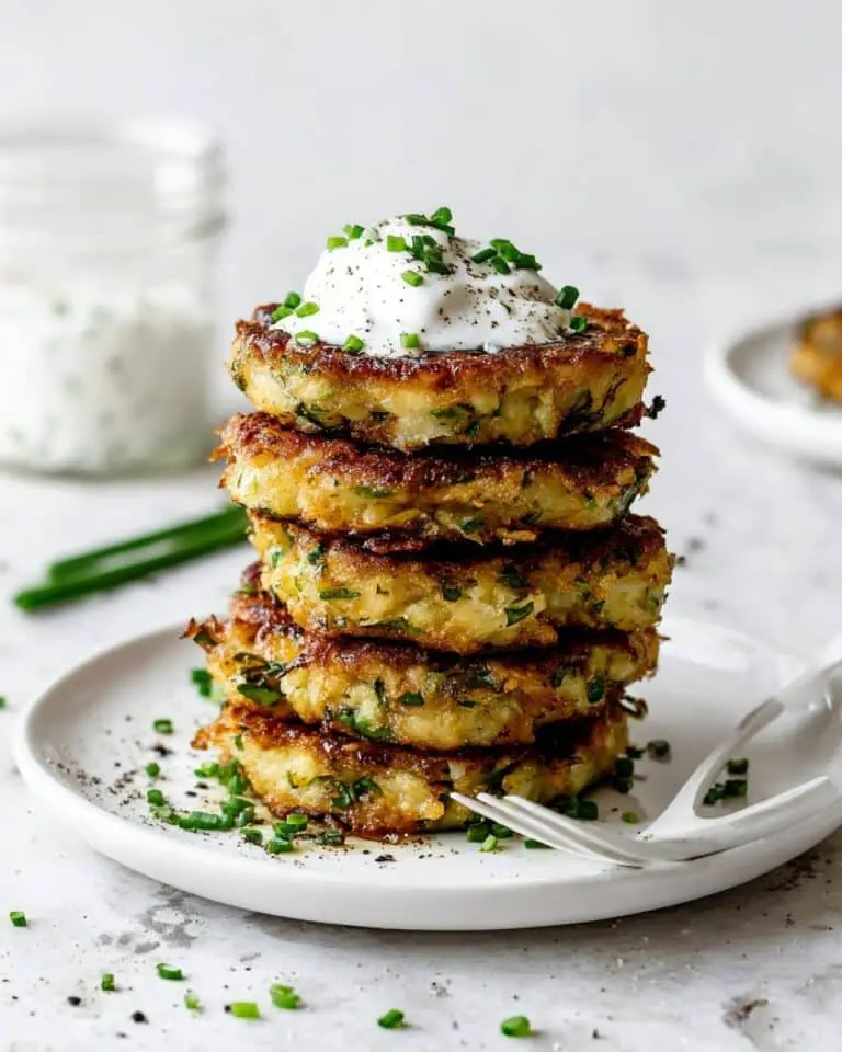 Zucchini Fritters with Garlic Chive Yogurt Sauce Recipe