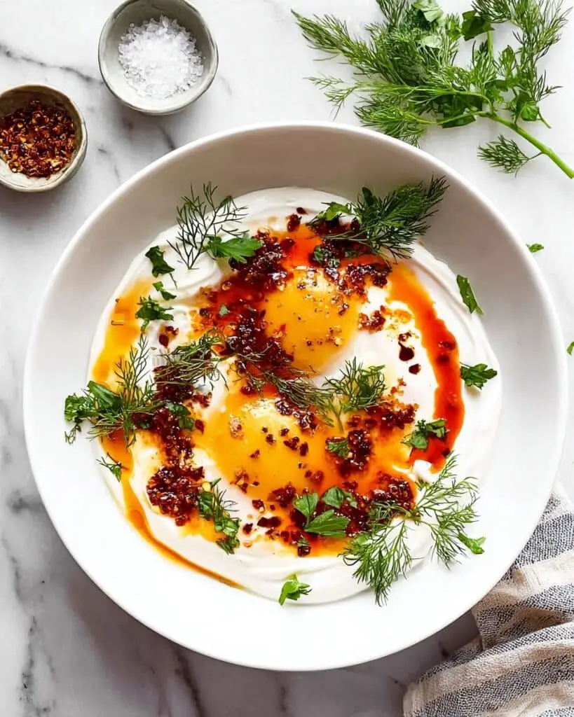 Turkish Eggs with Garlic Yogurt and Spiced Butter Recipe