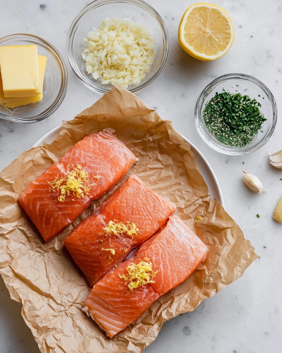 The image shows a white plate with two grilled salmon pieces—one whole and one partially flaked off with a woman's hand holding a black fork—both having a charred, herb-coated outer layer in orange and black colors. Next to the salmon on the right side of the plate are fresh green arugula leaves topped with thin white cheese slices. A toasted bread slice with bright red cherry tomatoes cut in halves and mixed with green herbs is also on the plate beside the arugula. A lemon wedge sits between the salmon and arugula. Surrounding the plate on a white marbled surface are additional toasted white bread slices and two clear plastic containers with more cherry tomatoes and arugula salad with white cheese slices. The photo taken with an iphone --ar 4:5 --v 7