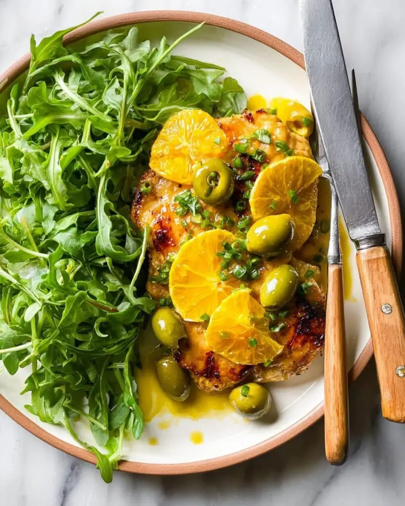 Herb Roasted Chicken with Warm Olives and Citrus Recipe