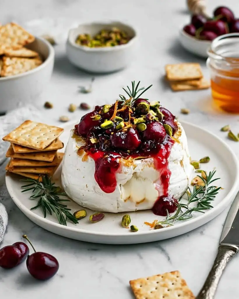 Baked Brie with Cranberry Sauce and Pistachios Recipe