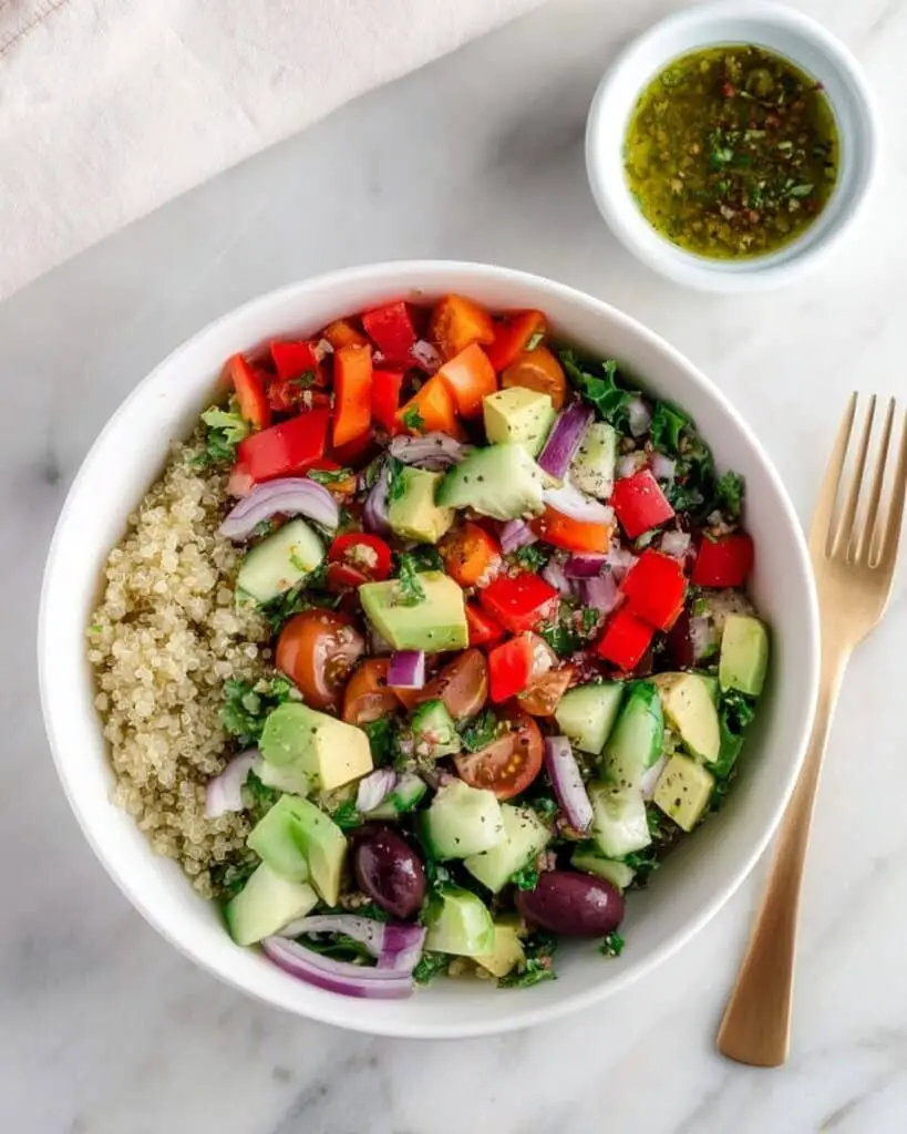 Mediterranean Quinoa Salad with Lemon-Mint Vinaigrette Recipe