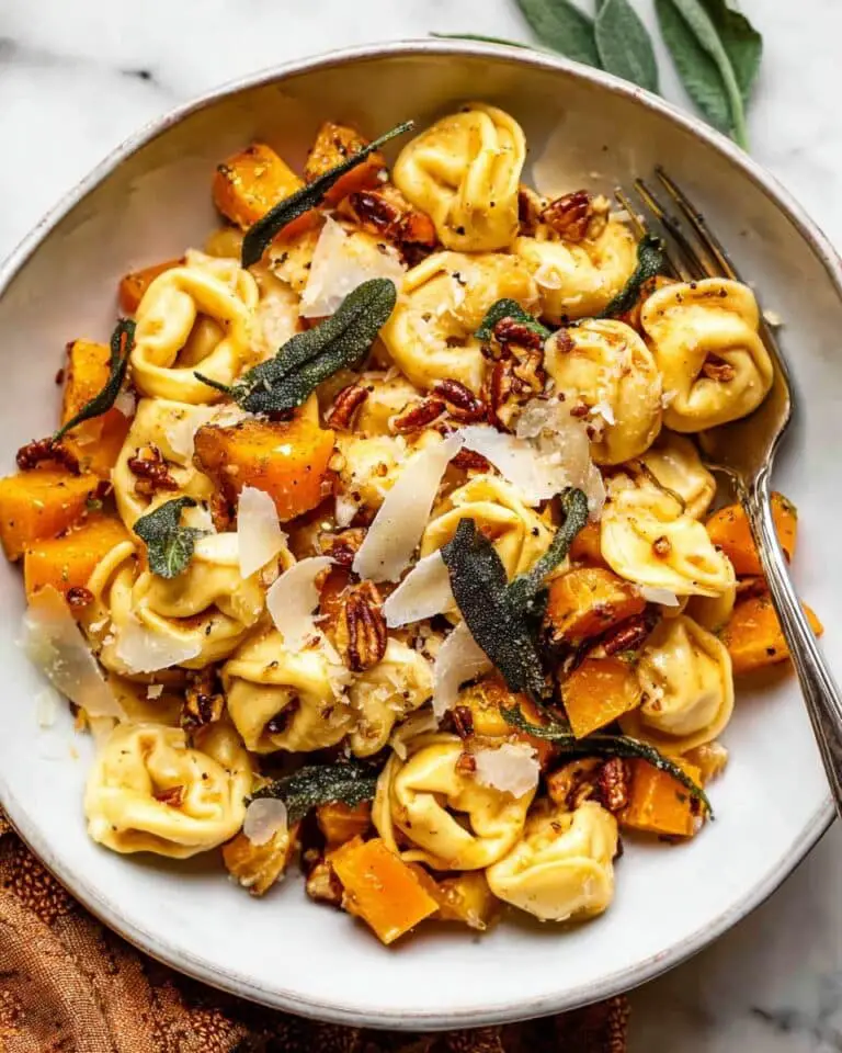 Butternut Squash Tortellini with Sage and Pecans Recipe