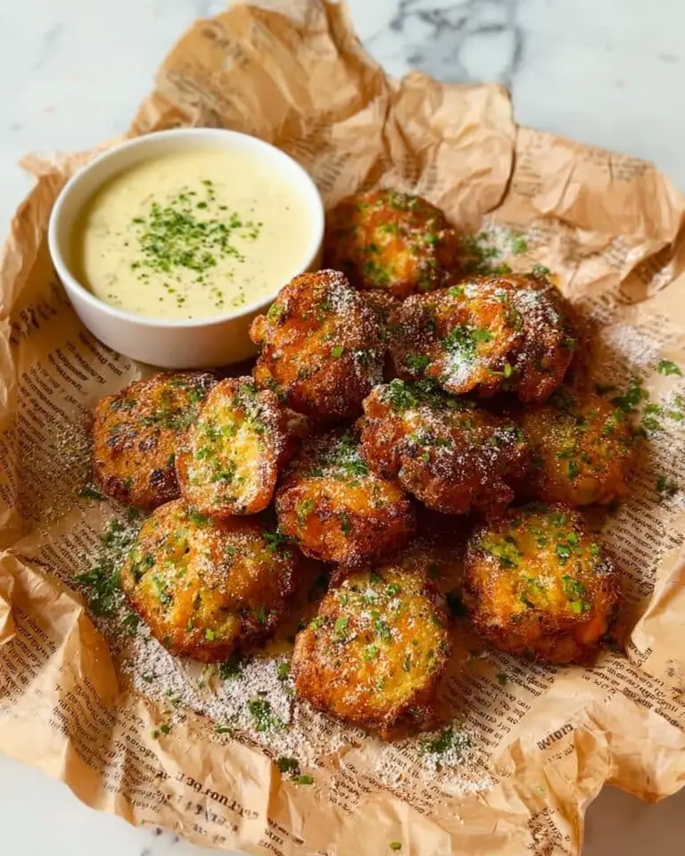 Crispy Veggie Balls with Vegan Parmesan and Herb Dip Recipe
