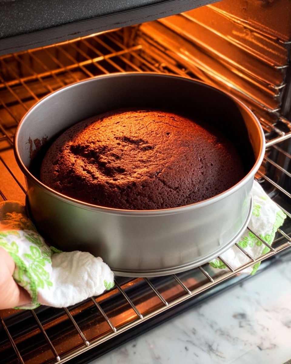 A single-layer round chocolate cake sits on a white marbled cake stand, covered with smooth, shiny chocolate frosting that drips slightly over the edges. The top is decorated with small, curled chocolate shavings scattered evenly across the surface. One slice is being lifted by a silver cake server, showing the soft, crumbly dark brown cake inside with the glossy chocolate frosting layer on top. The background is a white wall with vertical lines, and the surface beneath is white marbled texture. Photo taken with an iphone --ar 4:5 --v 7