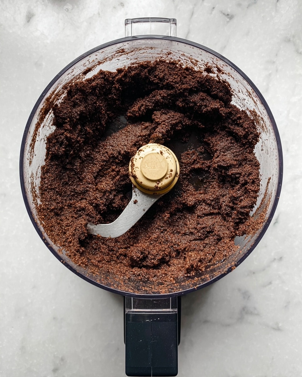 The image shows twelve small, round dark brown dough balls arranged neatly in a 3 by 4 grid on a single layer of light brown parchment paper with white line patterns and small clusters of dots. The parchment paper is laid on a rectangular white tray with a black pattern that looks like thin branches and dots. The tray rests on a white marbled surface with soft gray veins. Each dough ball is smooth and shiny on the surface. photo taken with an iphone --ar 4:5 --v 7