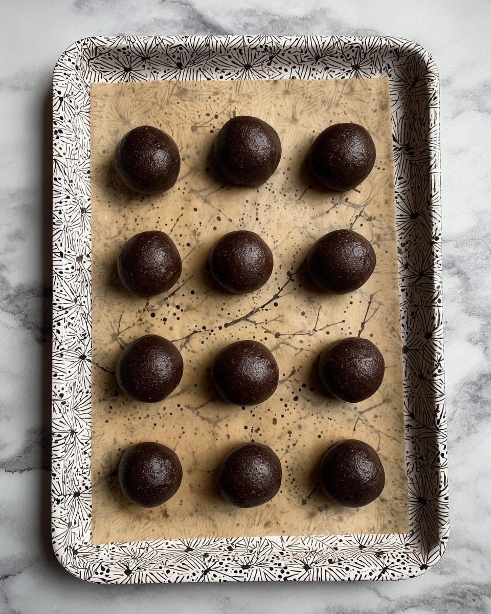The image shows a clear food processor bowl filled with a dark brown, thick, and slightly crumbly mixture. The mixture clings to the sides and bottom of the bowl in uneven clumps. Inside the bowl, there is a gold-colored measuring spoon partially buried in the mixture, resting on the left side. The food processor has a black plastic base, and the whole scene is set on a white marbled surface. photo taken with an iphone --ar 4:5 --v 7