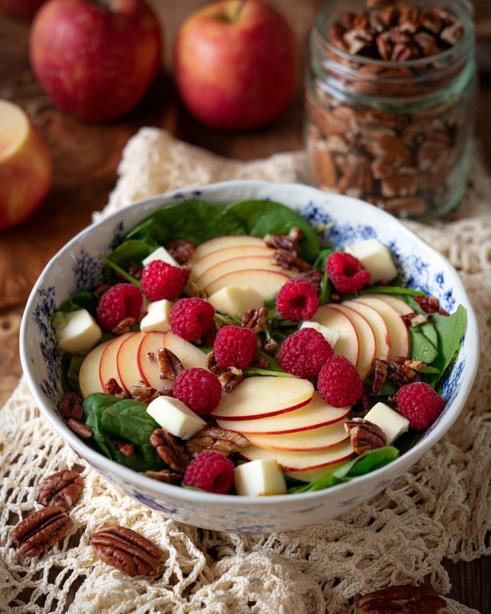 Apple Brie Salad with Raspberries and Pecans Recipe