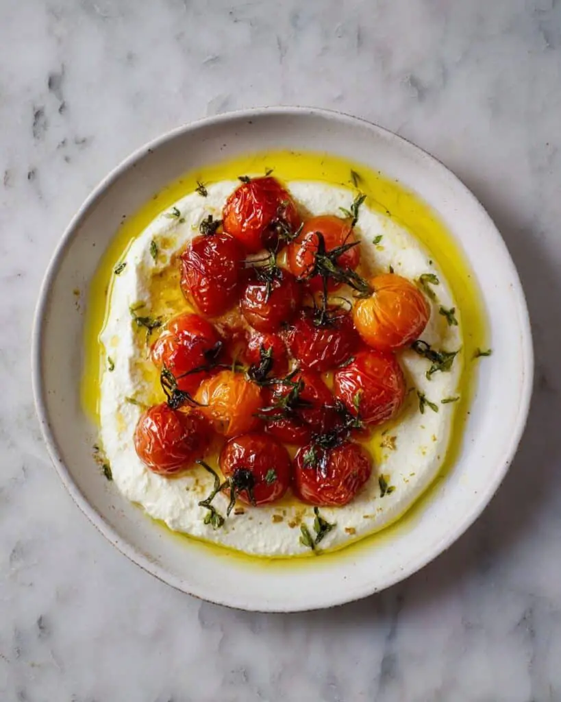 Roasted Cherry Tomatoes with Whipped Goat Cheese Recipe