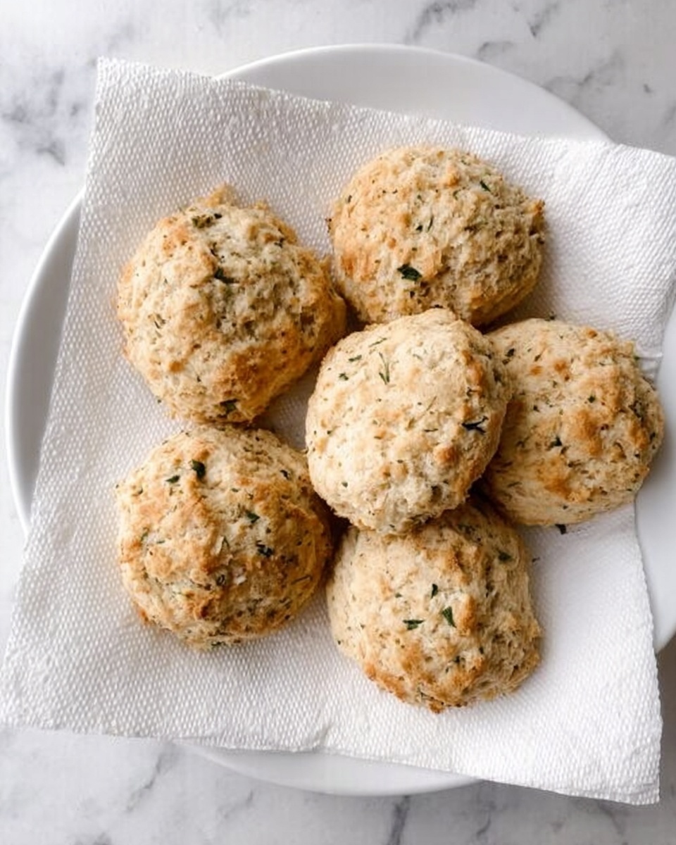 A white plate holds a stack of eight round patties, each about the size of a palm. The patties have a golden-brown crust with darker browned spots and a rough, crumbly texture that shows bits of green herbs sprinkled on top and mixed in. They are unevenly shaped with some edges slightly jagged. The plate is set on a white marbled surface, adding a clean and bright contrast to the warm colors of the patties. photo taken with an iphone --ar 4:5 --v 7