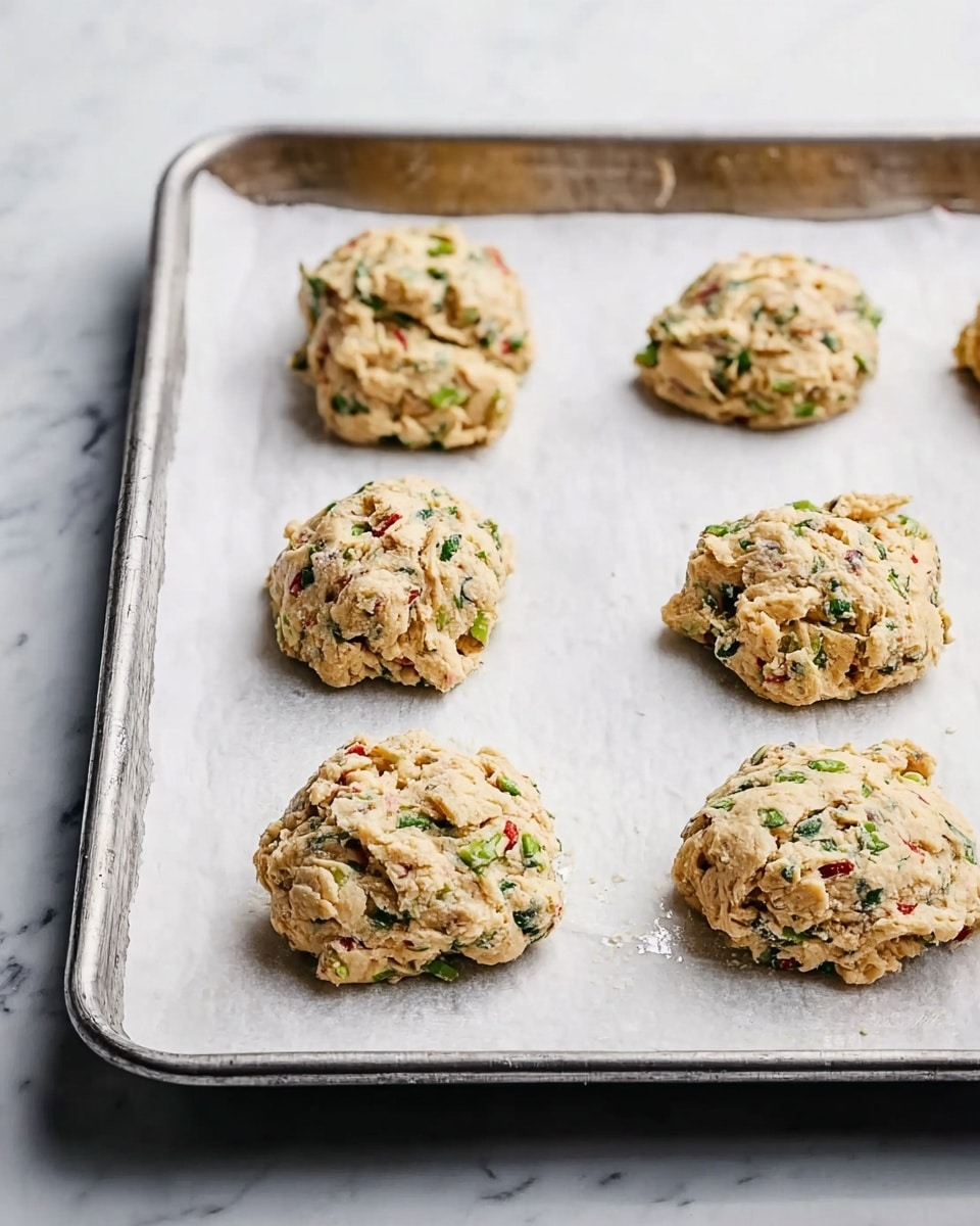 A white plate holds seven golden-brown fritters with a crispy texture, each sprinkled with coarse salt and small green herb pieces visible inside. The fritters are arranged in a loose circle with two lemon wedges placed on the upper left side and one larger lemon wedge on the lower right. In the center bottom of the plate is a small white bowl filled with creamy, thick dipping sauce that has specks of herbs. The plate rests on a white marbled surface. photo taken with an iphone --ar 4:5 --v 7