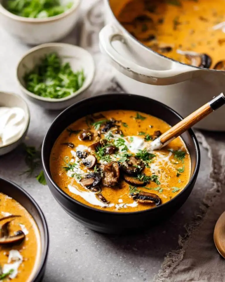 Creamy Hungarian Mushroom Soup Recipe