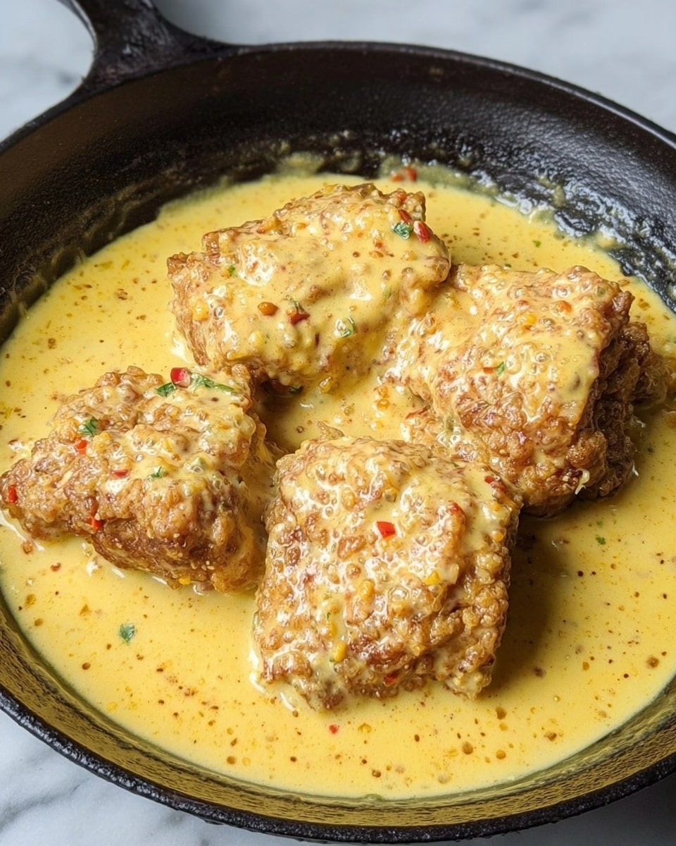 A top view of cooking ingredients arranged neatly on a white marbled surface showing one large silver bowl filled with raw chicken pieces with pink and white skin layers, next to a medium white bowl filled with white flour. Surrounding these bowls are smaller white bowls and measuring cups containing layers of shredded white cheese on a dark plate, chopped purple onions, minced yellow garlic, red-orange spice powder, crushed red chili flakes, light yellow granulated powder, creamy white liquid, black and white ground pepper, and a translucent yellow liquid. The ingredients form a colorful, layered mix of textures and shades, all presented in round dishes and resting on a wooden textured base. photo taken with an iphone --ar 4:5 --v 7