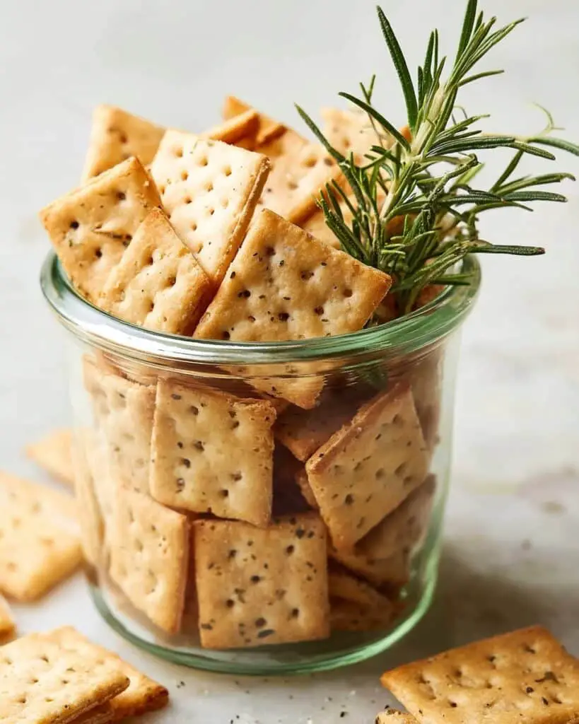 Sourdough Discard Crackers with Parmesan and Rosemary Recipe